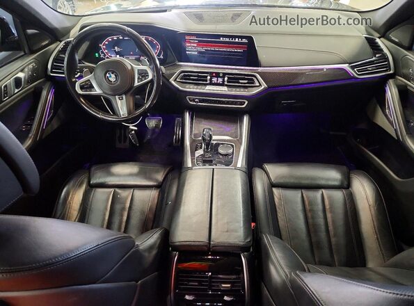 5UXCY8C06L9B21326 2020 BMW X6 Gray ხელსაწყოთა პანელის ხედი