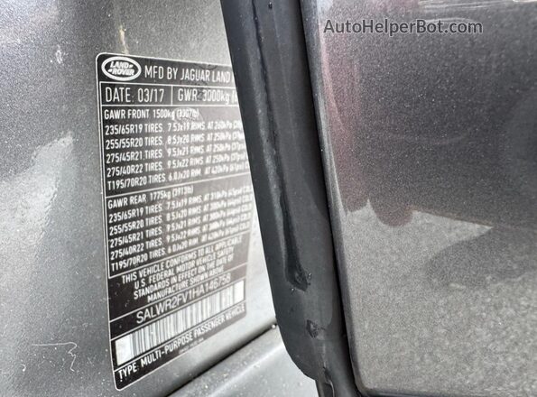 SALWR2FV1HA146758 2017 LAND ROVER RANGE ROVER Gray Rear interior view