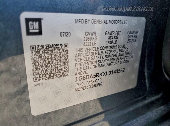 1G6DA5RKXL0143562 2020 CADILLAC CT4 Gray 