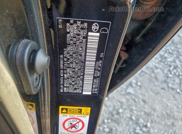 JTDBVRBD5GA000398 2016 TOYOTA MIRAI Black VIN կոդի պիտակի տեսք