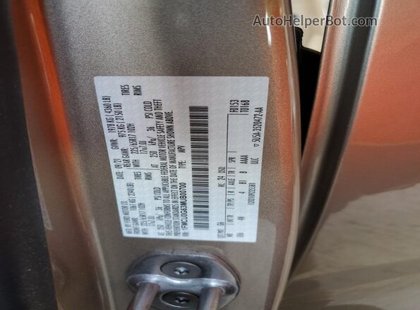 1FMCU0G63MUB00700 2021 FORD ESCAPE Tan Панорамний вид салону 360°