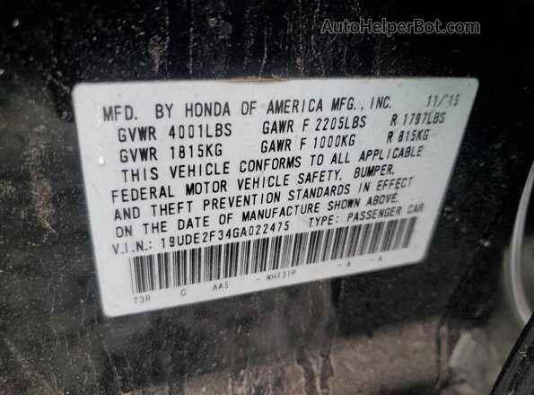 19UDE2F34GA022475 2016 ACURA ILX Black 