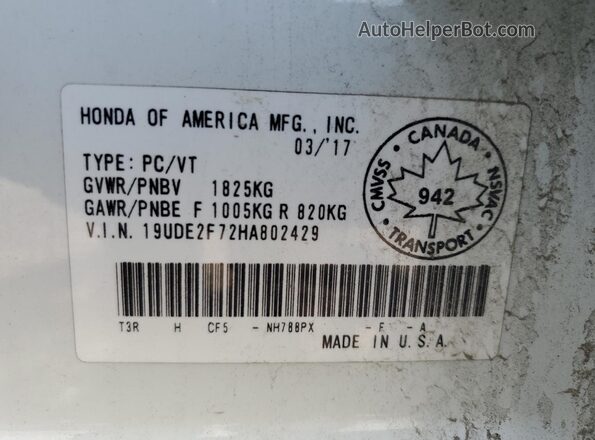 19UDE2F72HA802429 2017 ACURA ILX White 