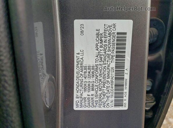 19UDE4H68RA011226 2024 ACURA INTEGRA Charcoal Շարժիչի բաժամունքի տեսք
