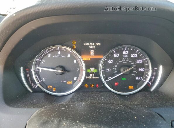 19UUB1F34KA011245 2019 ACURA TLX Silver Widok zestawu wskaźników