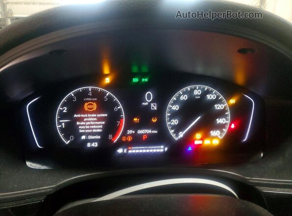 19XFL2H5XNE007016 2022 HONDA CIVIC Gray Вид щитка приладів