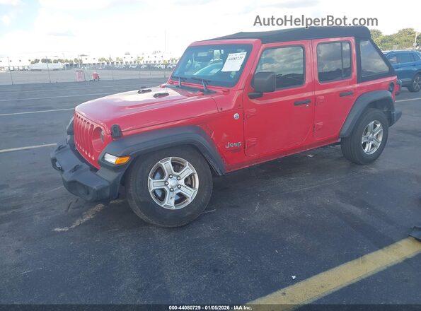 1C4HJXDN8LW346801 2020 JEEP WRANGLER UNLIMITED Red Vista tres cuartos delantera izquierda