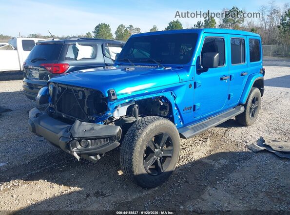 1C4HJXEGXNW102375 2022 JEEP WRANGLER UNLIMITED Синий Передняя левая четверть