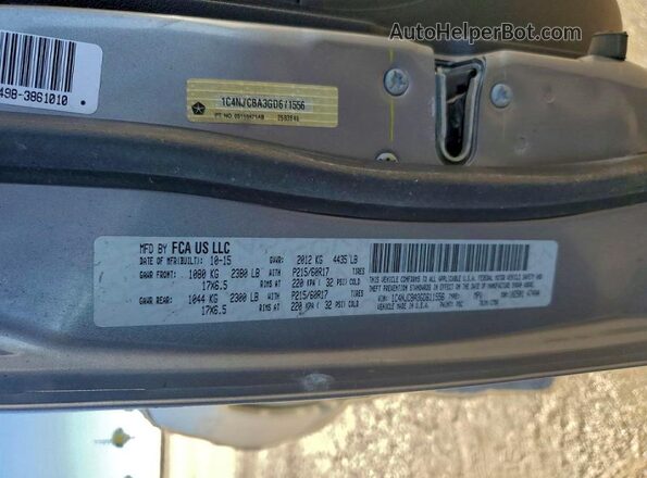 1C4NJCBA3GD611556 2016 JEEP COMPASS Gray Вид підкапотного простору