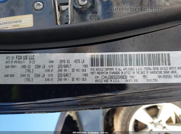 1C4NJDBB3GD549638 2016 JEEP COMPASS Black Engine compartment view