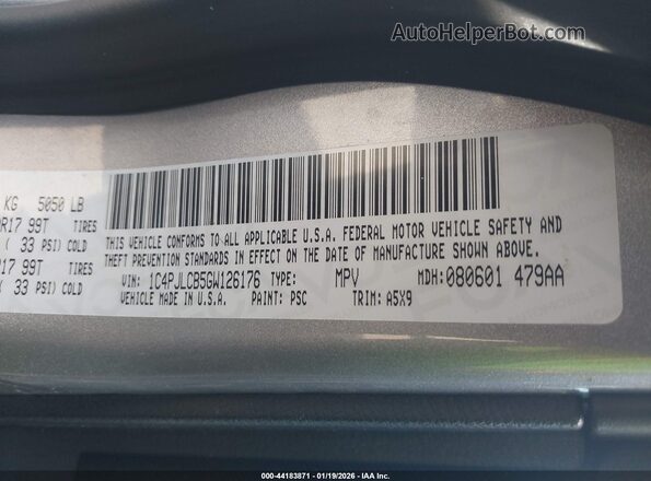 1C4PJLCB5GW126176 2016 JEEP CHEROKEE Gray Շարժիչի բաժամունքի տեսք