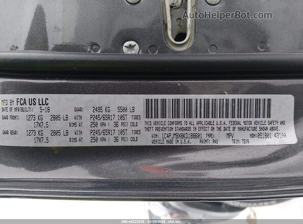 1C4PJMBX8KD188601 2019 JEEP CHEROKEE Gray Widok komory silnika