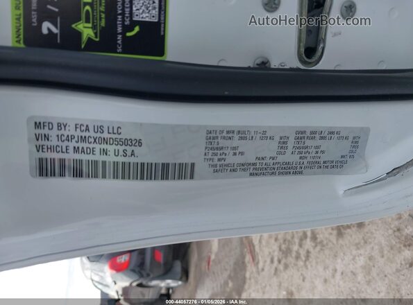 1C4PJMCX0ND550326 2022 JEEP CHEROKEE White ძრავის განყოფილების ხედი