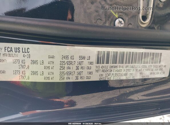 1C4PJMLB5KD161486 2019 JEEP CHEROKEE Black 