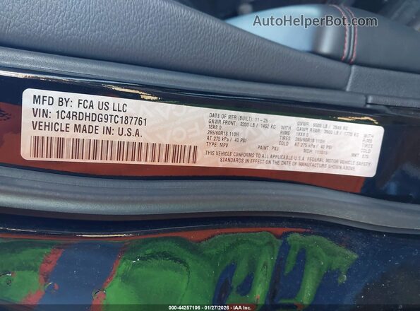 1C4RDHDG9TC187761 2026 DODGE DURANGO Black 