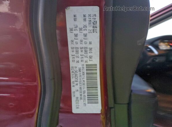 1C4RDJAG4GC347188 2016 DODGE DURANGO Burgundy Vista de la etiqueta del VIN