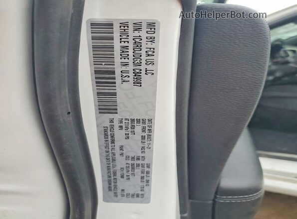 1C4RDJDG3MC849987 2021 DODGE DURANGO Белый Вид наклейки с VIN-кодом