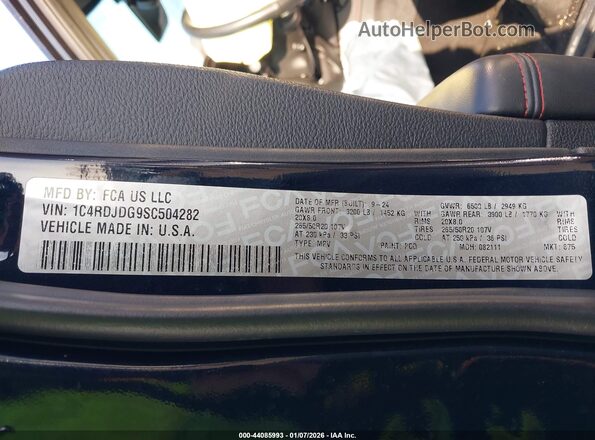 1C4RDJDG9SC504282 2025 DODGE DURANGO Черный 