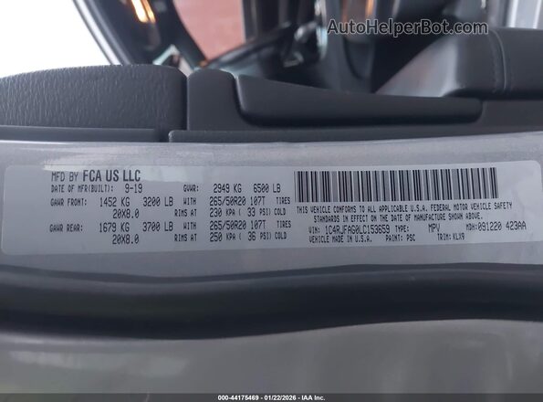 1C4RJFAG0LC153659 2020 JEEP GRAND CHEROKEE Silver Engine compartment view