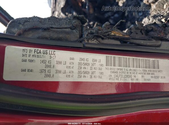 1C4RJFCG1JC205343 2018 JEEP GRAND CHEROKEE Maroon Շարժիչի բաժամունքի տեսք