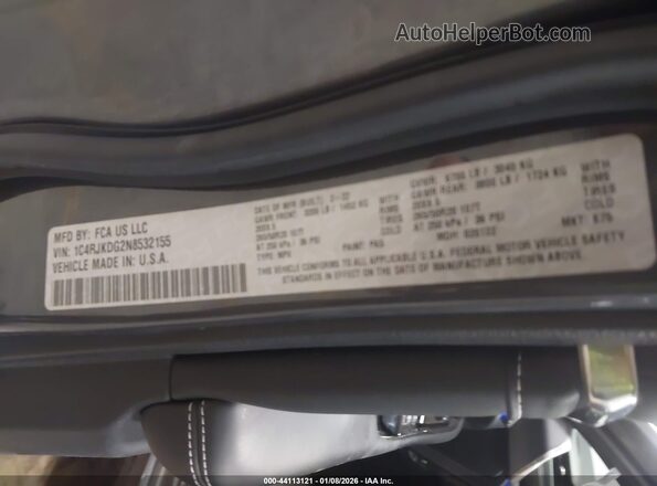 1C4RJKDG2N8532155 2022 JEEP GRAND CHEROKEE L Gray Widok komory silnika