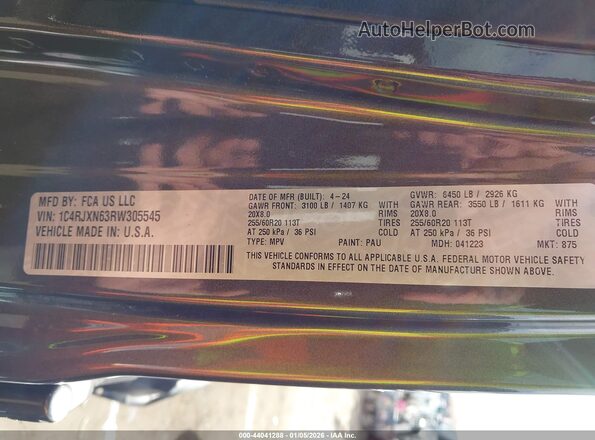 1C4RJXN63RW305545 2024 JEEP WRANGLER Серый Вид подкапотного пространства