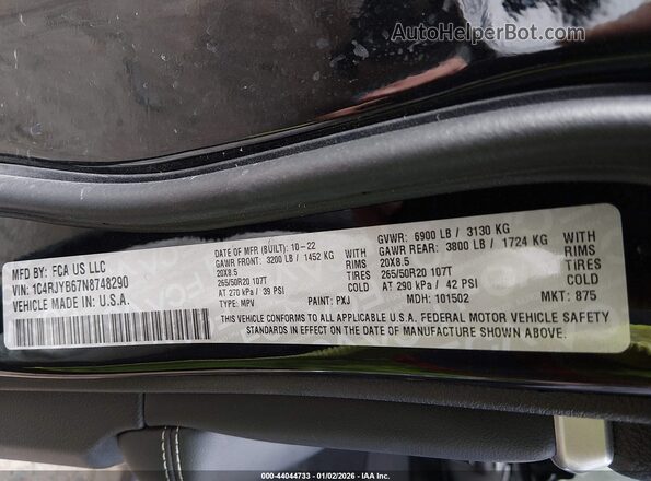 1C4RJYB67N8748290 2022 JEEP GRAND CHEROKEE 4XE Black Widok komory silnika