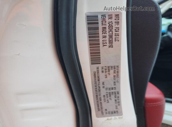 1C4SDHCT8MC608192 2021 DODGE DURANGO White VIN კოდის სტიკერის ხედი