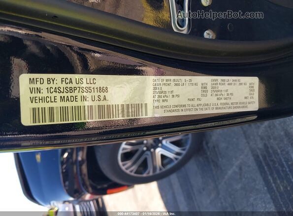 1C4SJSBP7SS511868 2025 JEEP WAGONEER L Black Vista del compartimento del motor