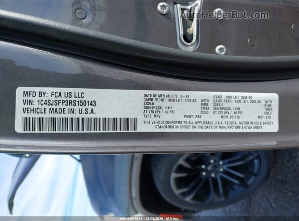 1C4SJSFP3RS150143 2024 JEEP GRAND WAGONEER L Серый Вид подкапотного пространства