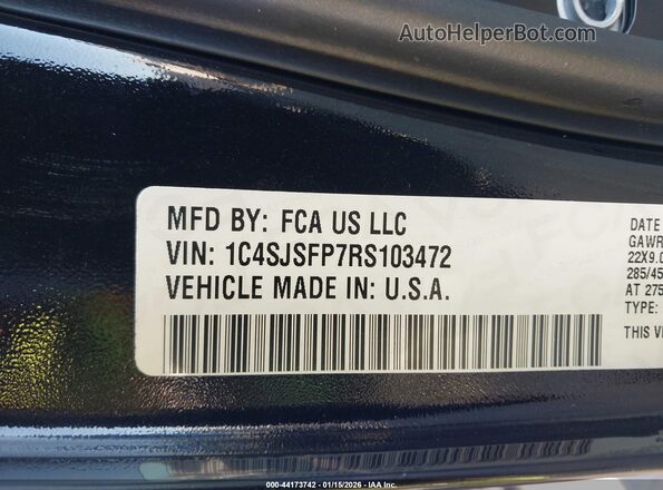 1C4SJSFP7RS103472 2024 JEEP GRAND WAGONEER L Black Engine compartment view