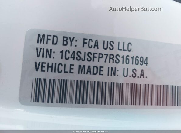 1C4SJSFP7RS161694 2024 JEEP GRAND WAGONEER L Белый Вид подкапотного пространства