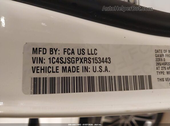 1C4SJSGPXRS153443 2024 JEEP GRAND WAGONEER L White Շարժիչի բաժամունքի տեսք