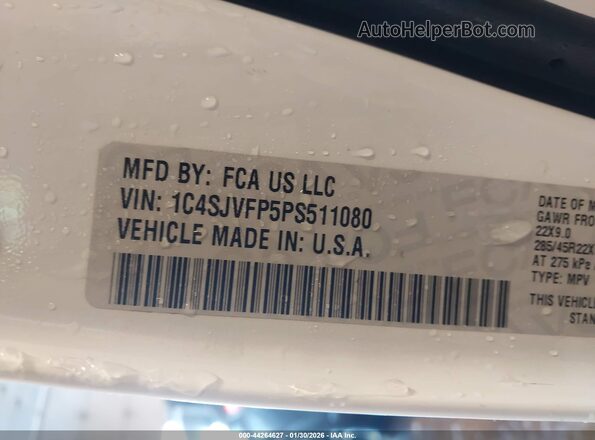 1C4SJVFP5PS511080 2023 JEEP GRAND WAGONEER White Вид підкапотного простору