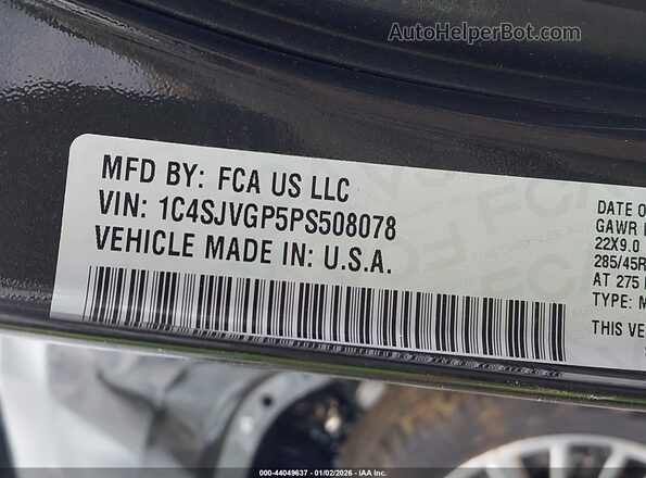1C4SJVGP5PS508078 2023 JEEP GRAND WAGONEER Black Вид підкапотного простору