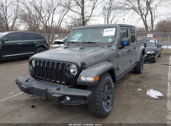 1C6HJTAG9NL113701 2022 JEEP GLADIATOR Gray წინა მარცხენა ხედი სამი მეოთხედიდან