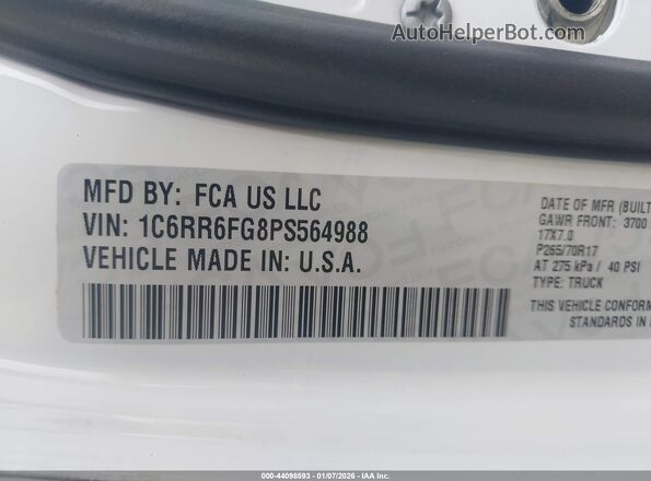 1C6RR6FG8PS564988 2023 RAM 1500 CLASSIC White 