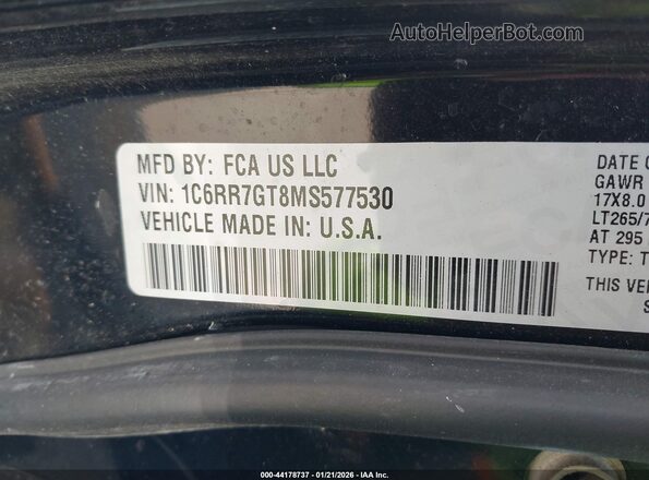 1C6RR7GT8MS577530 2021 RAM 1500 CLASSIC Черный Вид подкапотного пространства