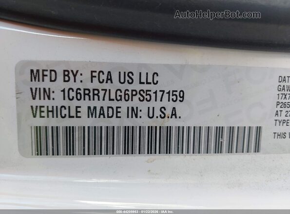 1C6RR7LG6PS517159 2023 RAM 1500 CLASSIC White Engine compartment view