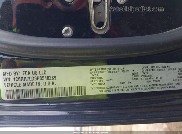 1C6RR7LG9PS548289 2023 RAM 1500 CLASSIC Черный Вид подкапотного пространства