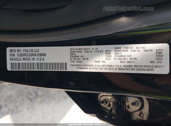 1C6SRECG9RN128586 2024 RAM 1500 Black Շարժիչի բաժամունքի տեսք