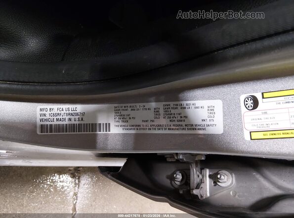 1C6SRFJT8RN206717 2024 RAM 1500 Silver Вид підкапотного простору