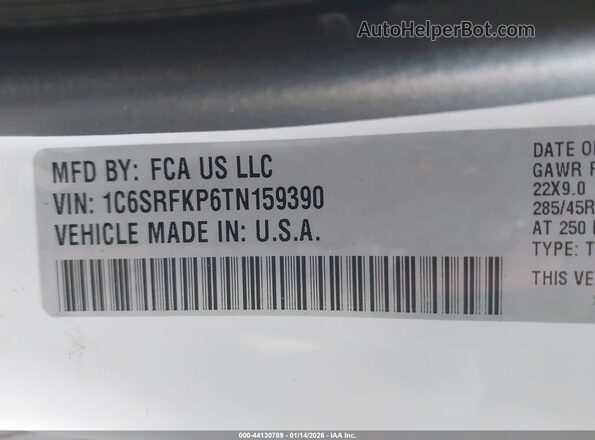 1C6SRFKP6TN159390 2026 RAM 1500 White 