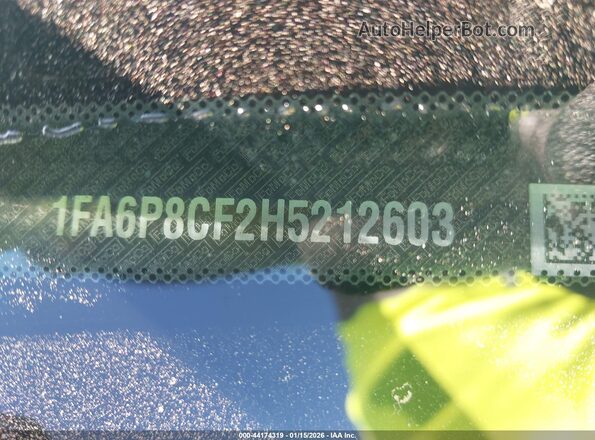 1FA6P8CF2H5212603 2017 FORD MUSTANG Черный 