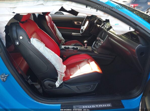 1FA6P8CF7N5108068 2022 FORD MUSTANG Light Blue Front interior view