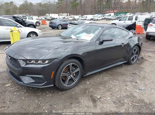 1FA6P8TH2R5146377 2024 FORD MUSTANG Black Առջևի ձախ երեք քառորդ տեսարան