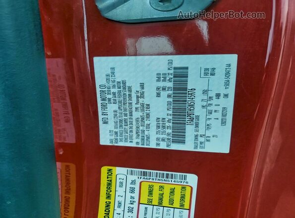 1FA6P8TH5N5145976 2022 FORD MUSTANG Red Widok komory silnika