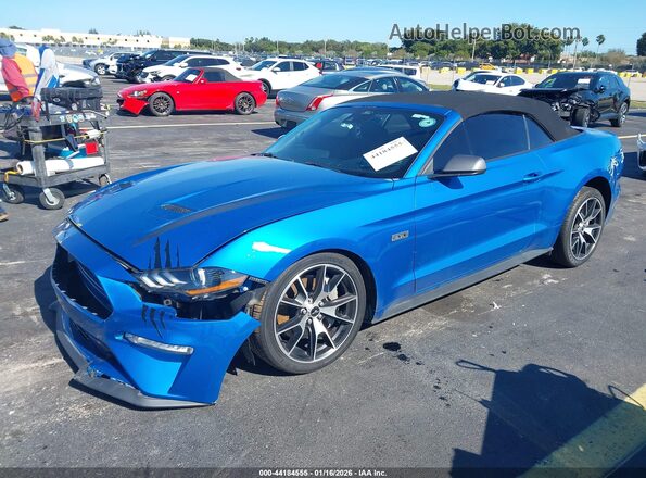 1FATP8UD1M5143428 2021 FORD MUSTANG Blue წინა მარცხენა ხედი სამი მეოთხედიდან