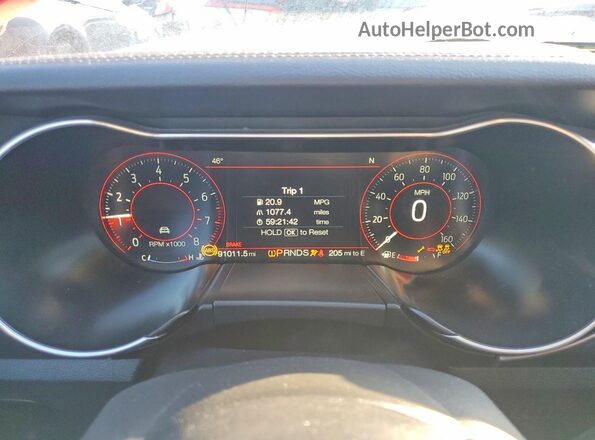 1FATP8UH9K5159876 2019 FORD MUSTANG Red Вид щитка приладів
