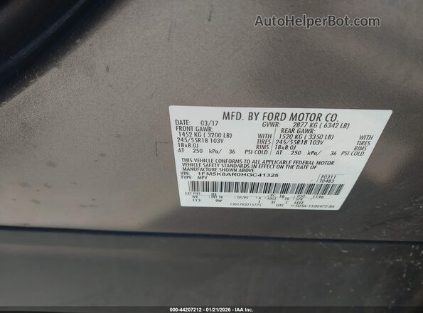 1FM5K8AR0HGC41325 2017 FORD UTILITY POLICE INTERCEPTOR Gray Widok komory silnika